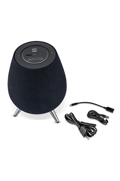 Electromures Sonora EM 1030 active Bluetooth 360° speaker, 7 original Harman Kardon speakers, Black