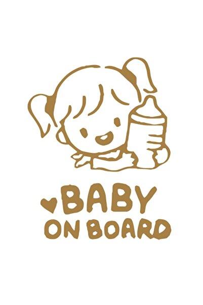 Oracal 651 Sticker Baby On Board, Girl Baby, 20cm, copper