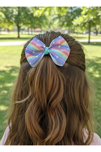 Toka Delisi Cataramă cu fundă cu panglică curcubeu, panglică grosgrain pentru...