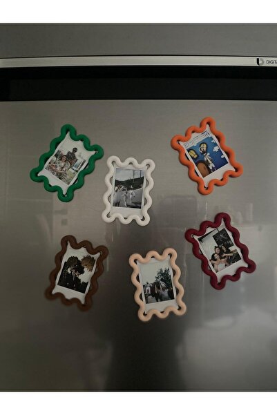 S Decor Desenli Fotoğraf Çerçevesi Instax Mini Mıknatıslı Buzdolabı Magneti