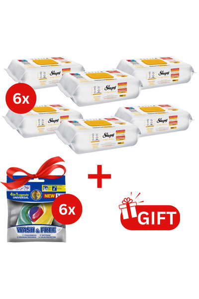 Sleepy PACHET PROMO: 6× Șervețele Herbal Soap Additive 100 buc + 6× Capsule r...