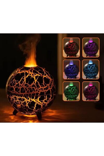 RAVADINO Planet-Volcano Aromatherapy Diffuser & Humidifier, Ultrasonic, 200ml, 7 LED, Black