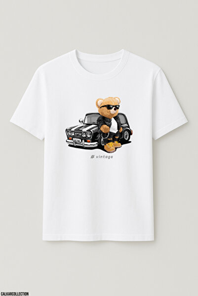 CALKARCOLLECTION Unisex Oversized Car Lover Bear T-Shirt