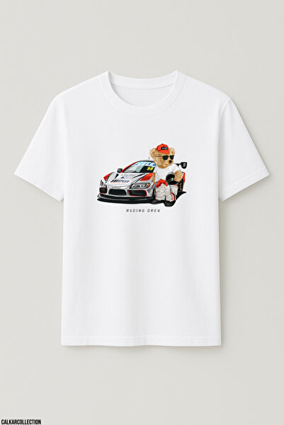 CALKARCOLLECTION Unisex Oversized Car Lover Bear T-Shirt