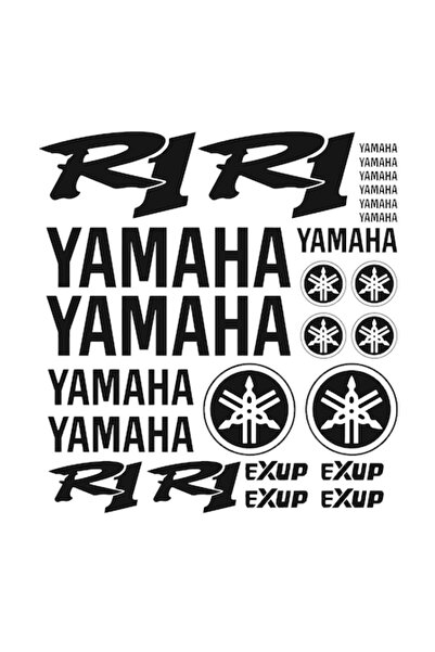Oracal 651 Set of 25 yamaha r1 stickers, black