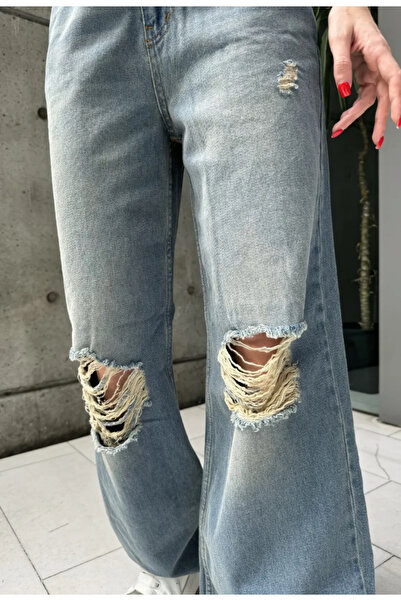 Weekeep Ripped Detail Retro Jean Pants