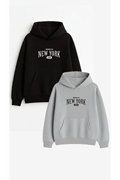 woonkey Unisex Oversized Hooded Sweatshirt Premium Fabric Hoodie Set of 2 Trendy Model Soft Texture