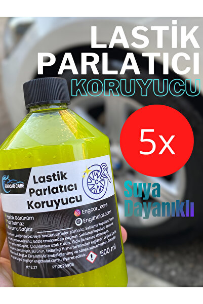 Lastik Parlatıcı Koruyucu Jel 5 Adet 500ml Yüksek Kalite - Uzun Kalıcılık - Premium Kalite