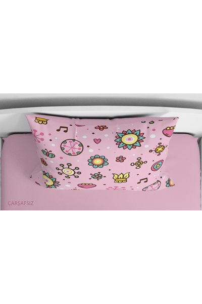 Erays Home Pink Flower Patterned 3D Digital Printed Single Size Duvet Cover Set Without Sheets Sleeping Set