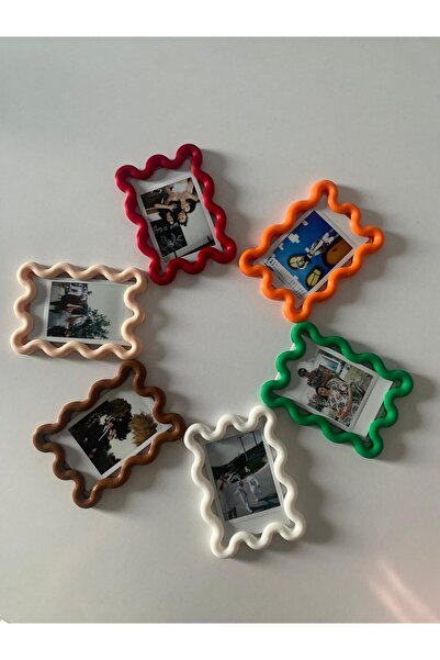 S Decor Desenli Fotoğraf Çerçevesi Instax Mini Mıknatıslı Buzdolabı Magneti