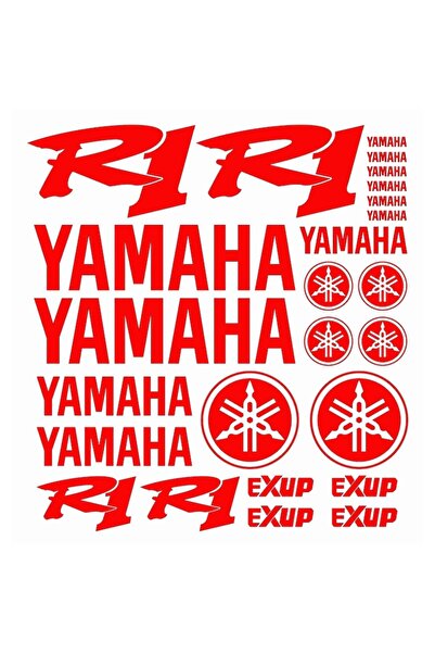 Oracal 651 Set of 25 yamaha r1 stickers, red