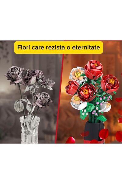 MyRavadino Building set, Bouquet of 9 roses, x Jie Star™, 818 pieces