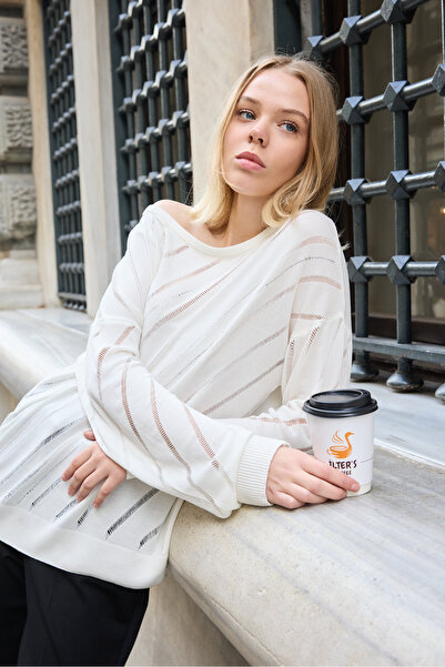 sumoda Women's Knitwear Sweater Soft Texture Viscose Yarn Wide Neckline