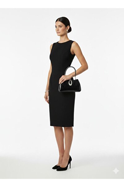 LLK Elegant leather evening bag with a side closure, zircon stones, and a phone compartment.