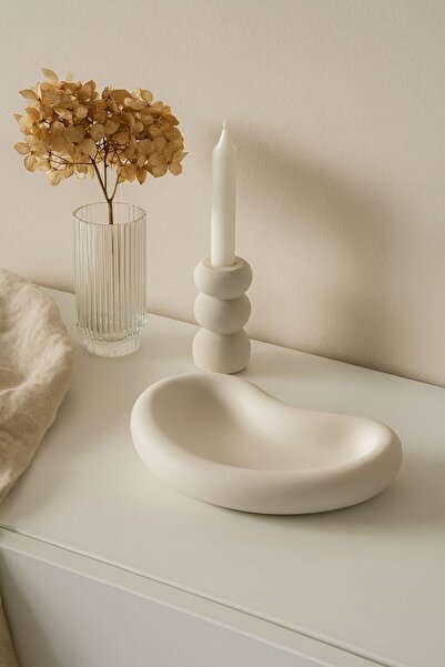 Sisay Home طبق زخرفي منحني - ديكور طاولة المكياج وديكور المنزل |   منظم للقلا...