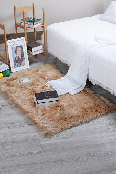 FeelHome Puffin Yumuşacık Pofuduk Kuzu Post Premium Kalite Kaymaz Taban Düz K...