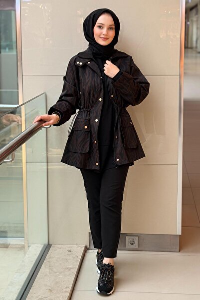 Ghisa Adjustable Waist Drawstring Zebra Pattern Cap