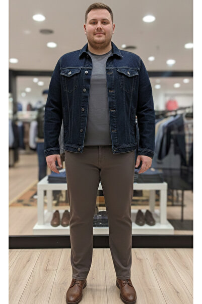 Aldem Store Men's Plus Size Stretch Fabric Pipe Leg Trousers