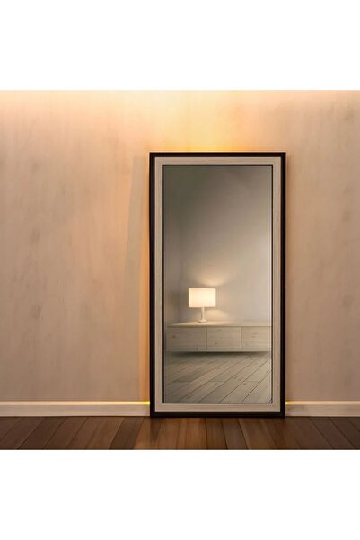 ELITECOMMERCEMARKET Oglinda de Perete cu Cadru MDF Maro Negru 60x120cm