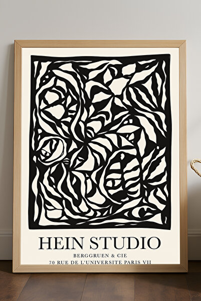 Duvarda Poster Hein Studio cu ramă din lemn natural, pictură decorativă artis...