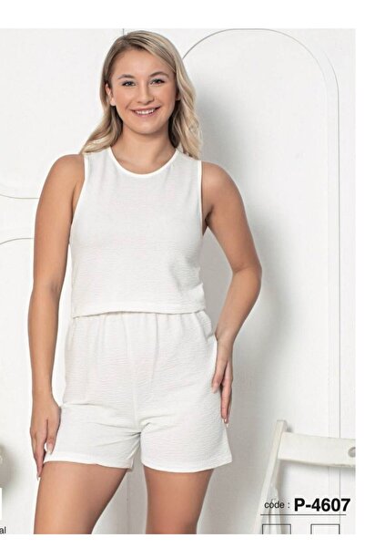 emseytrend Zero Sleeve Crew Neck Shorts Pajama Set