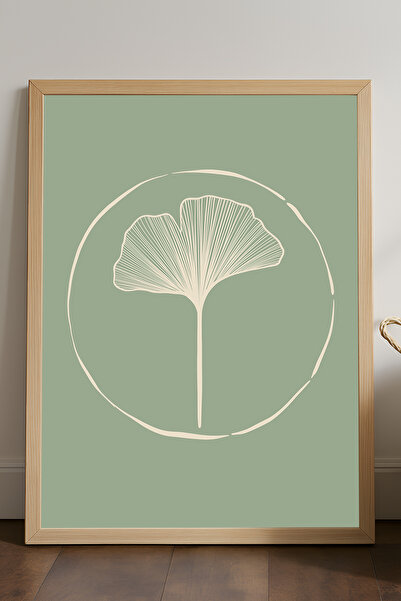 Duvarda Poster cu ramă din lemn Ginkgo, pictură decorativă de perete artistică