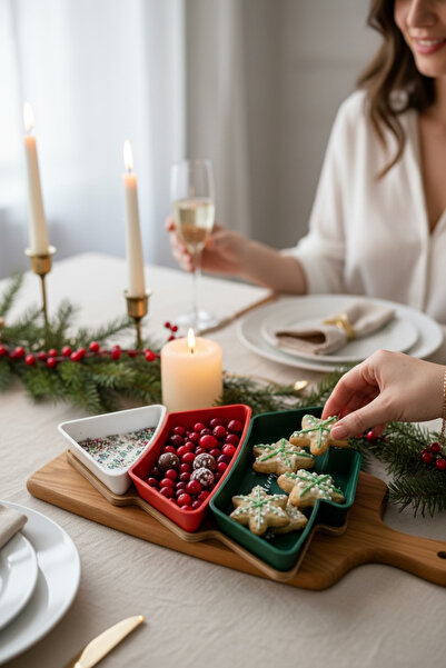 TASARLİX Yılbaşı - Christmas 3’lü Çerezlik | Sunumluk | Kase