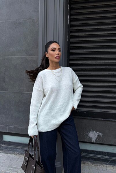 Auroveen Υπερμεγέθης Πλεκτή Μπλούζα Βασικής Σχεδίασης με Απαλή Υφή AV3943