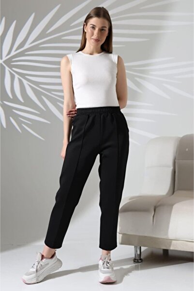 Kokosh moda Women's long sleeve diving fabric pocket detail elastic waist non-iron pants