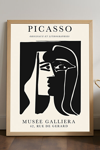 Duvarda Poster înrămat din lemn natural Pablo Picasso, pictură decorativă art...