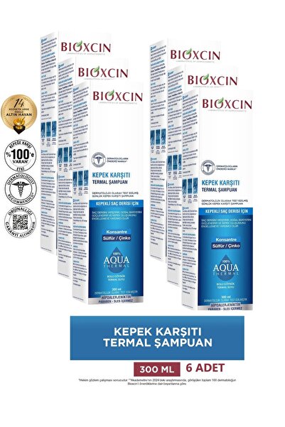 Bioxcin Aqua Thermal Anti-Dandruff Shampoo 300ml All Hair Types 6 Pieces
