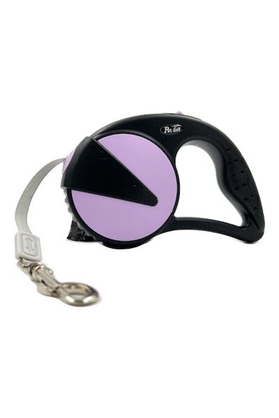 OEM Lesa Rectractabila caini talie mica, Negru cu Mov, 3m, maxim 15 kg