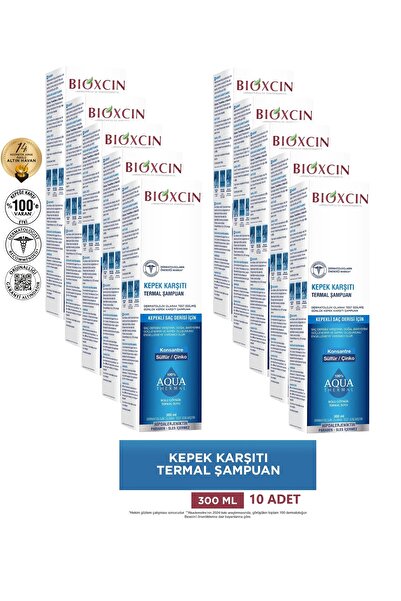 Bioxcin Aqua Thermal Anti-Dandruff Shampoo 300ml All Hair Types 10 Pieces