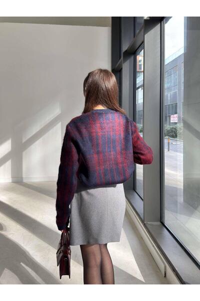 ALVOR Checkered Wool and Alpaca Blended Cardigan
