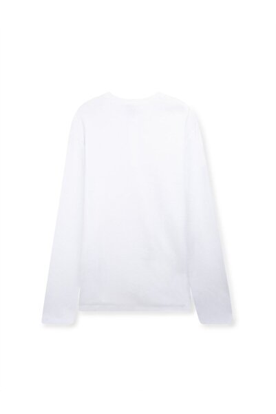 Ltb Long Sleeve Button Front White Sweatshirt