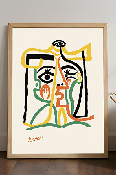 Duvarda Poster înrămat din lemn natural Pablo Picasso, pictură decorativă art...