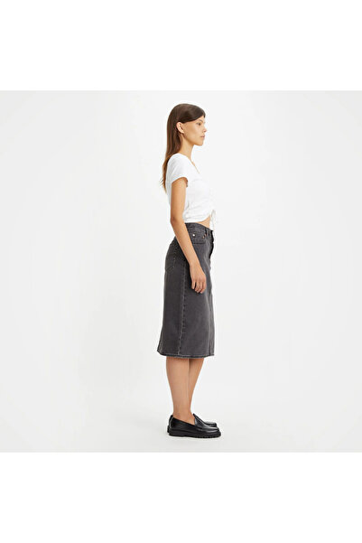 Levi's Side Slit Jean Skirt Gray