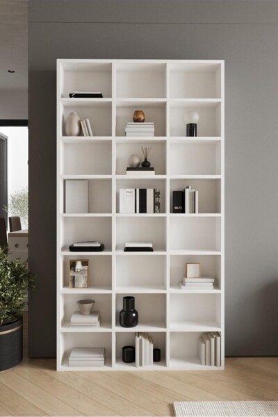 CLASSY HOME TASARIM CLASSY 24 RAFLI ÇOK AMAÇLI DOLAP - KİTAPLIK BEYAZ