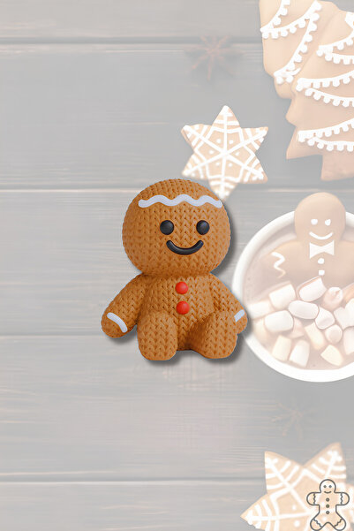 mmb Breloc cu model tricotat cu tema de Crăciun (Gingerbread Man Cookie) – Ac...