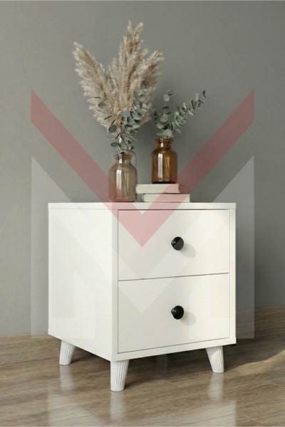 Volkan Dekorasyon Beyaz Modern MDF Komodin