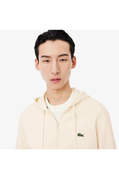 Lacoste Erkek Classic Fit Fermuarlı Krem Sweatshirt