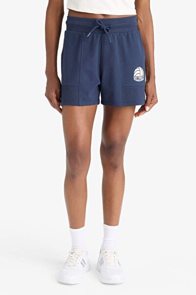 DeFacto Standard Fit Waist Lace-Up Printed Shorts E3561Ax25Sm