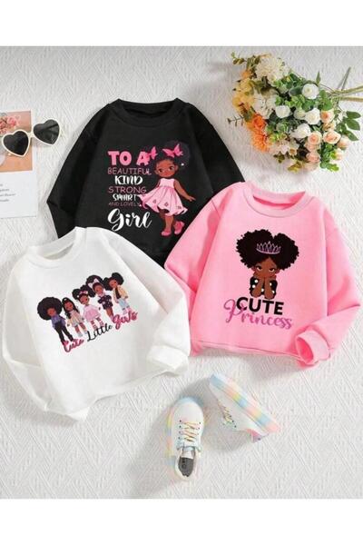 No Plan copil de sex feminin 3buc drăguț prințesă cu imprimeu swea tricou