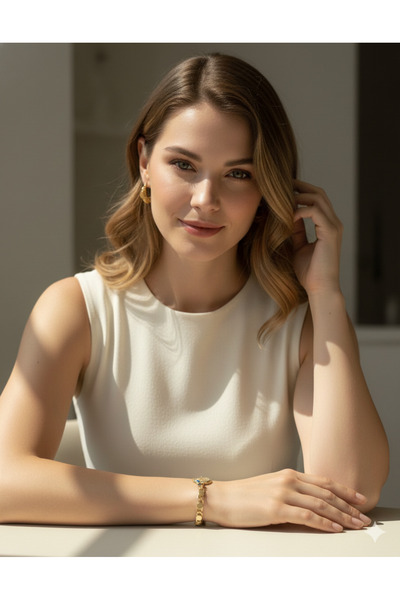 stainless steell Altın Renk Çeyrek Figürlü Paslanmaz Çelik Bileklik