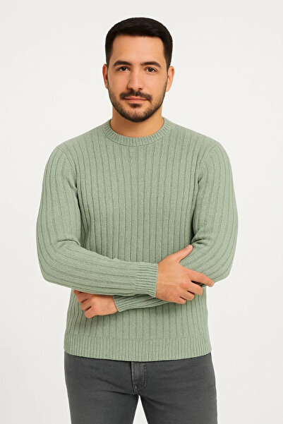 velmorafashion Velmora Cycling Crew Neck Knit Sweater - Mint Green