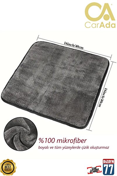 CarAda Mikrofiber Oto Kurulama Ve Temizlik Havlusu 40cmx40cm, 3 Adet, 400gsm