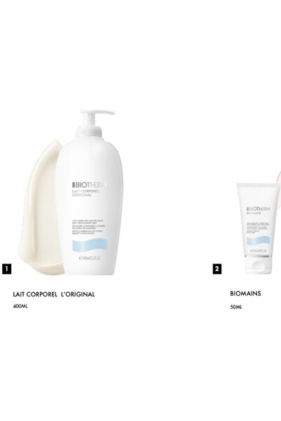 Biotherm Set: Lait Corporel Body Lotion 400 ml + Biomains Hand Cream 50 ml