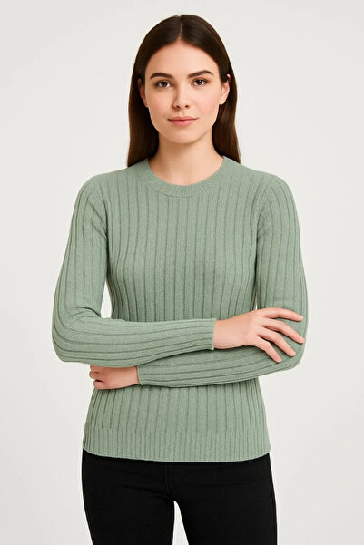 hibiscus Men's Cycling Round Neck Knitwear Sweater Cotton Thick Corded Fabric Woven, Regular Fit Long Sleeve Winter