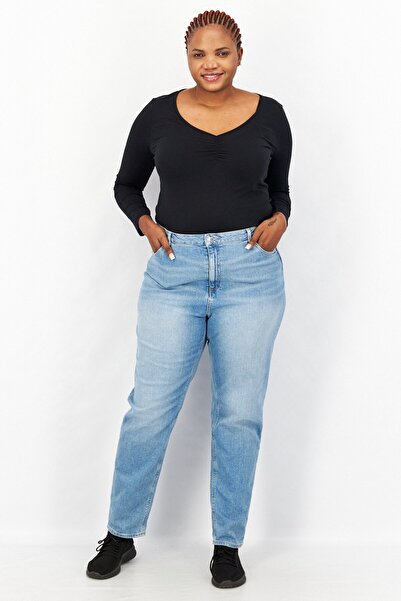 ASOS Women Curve Fit Washed Denim 34 Length Jeans, Blue
