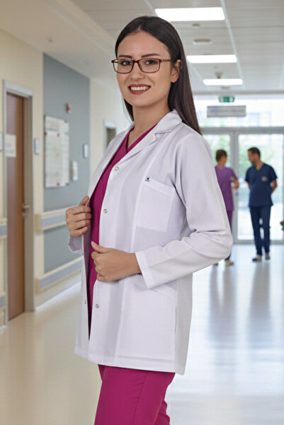 demirbaş Snowform Uzun Kol Beyaz Önlük Ceket Boy Gömlek Yaka Doktor Hemşire Ö...